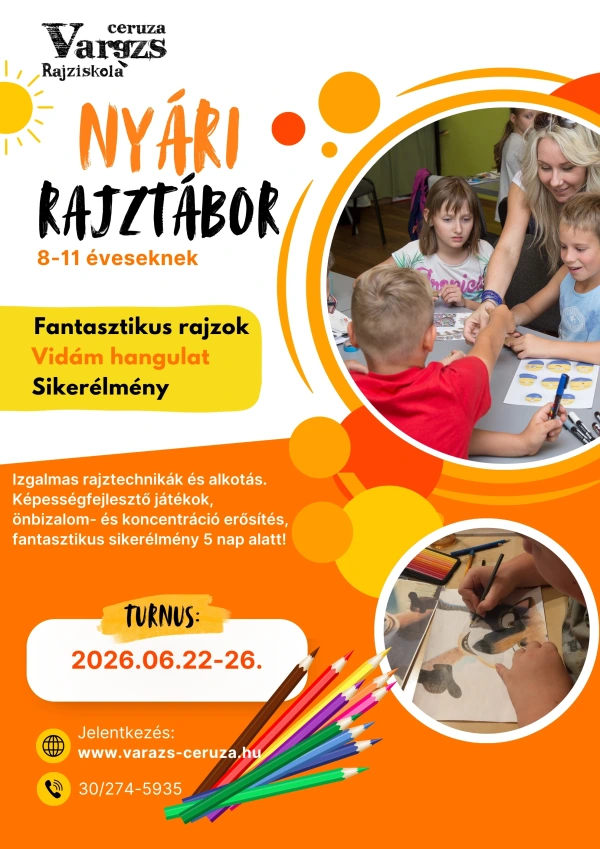 Rajz- és  Képességfejlesztő NYÁRI tábor 8-11 éveseknek